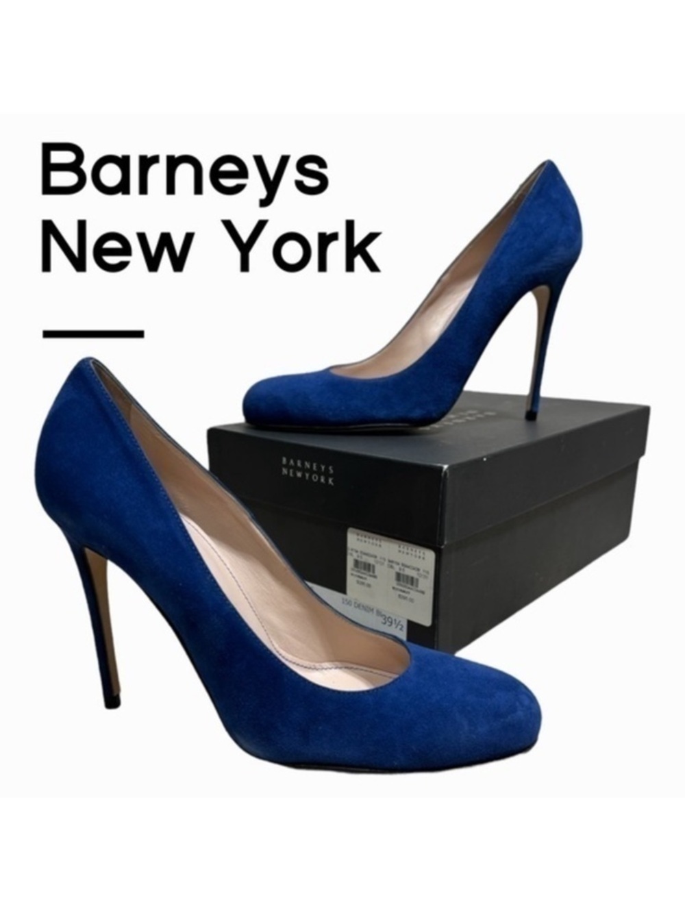 Barneys New York blue suede stiletto heels size 9.5